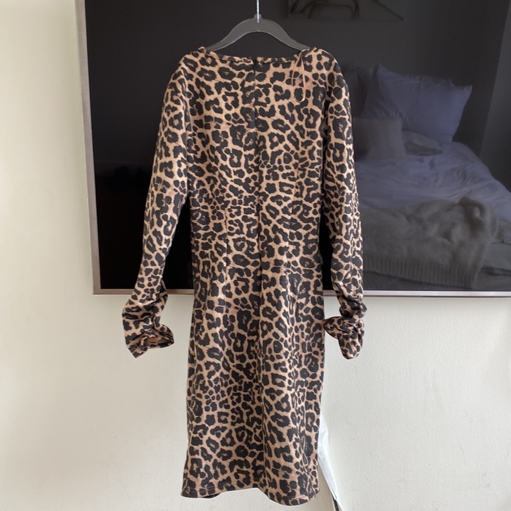 Zara Ruched Leopard Dress - Picture 5 of 6